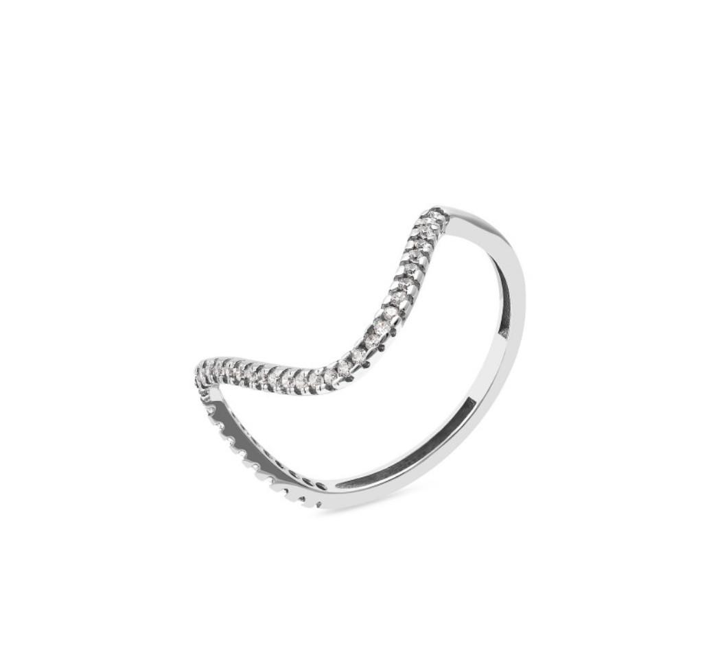 Кольцо серебряное Дорожка с белыми камнями р. 18 925 пробы 1,02 г (1316)