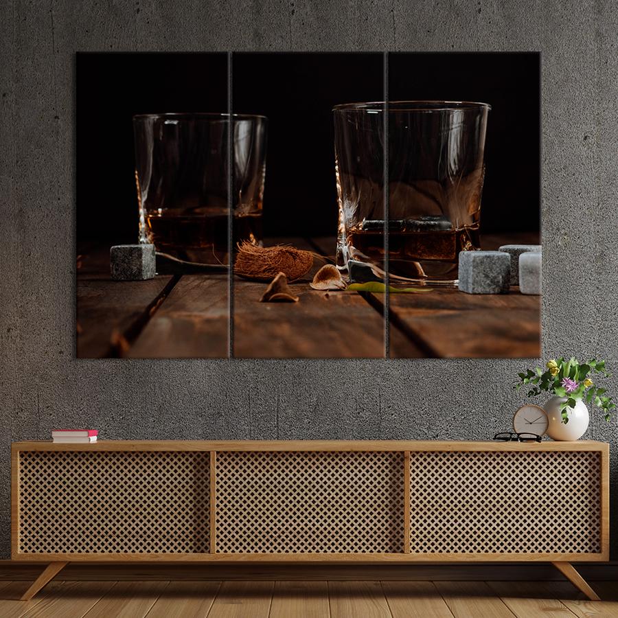 Настенний декор Два бокала с элитным виски 78x48 см (A249-3)