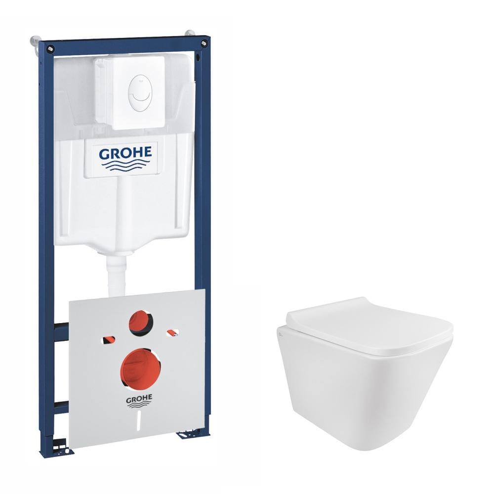 Комплект инсталляции Grohe Rapid SL 38722001QT1733052ERW с унитазом и кнопкой (75812)