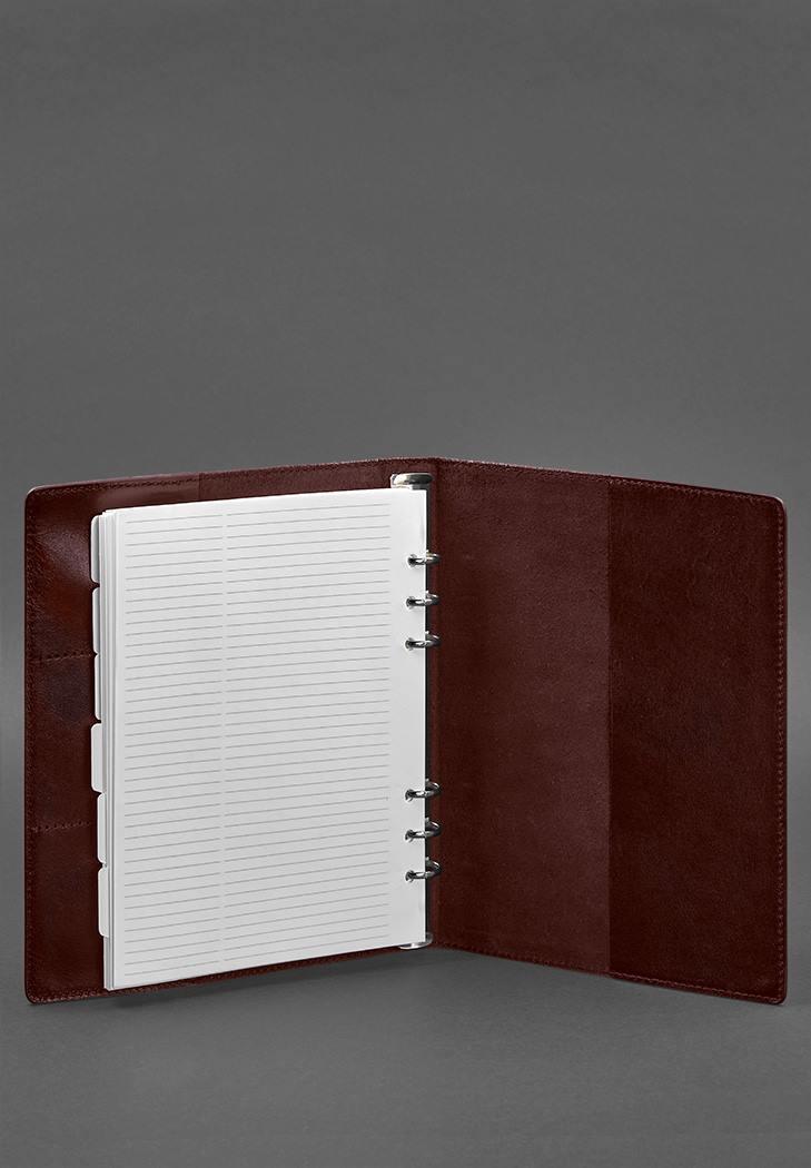 Блокнот шкіряний на сегрегаторі м'яка обкладинка на кільцях 13.0 Бордовий (A-027296) - фото 3