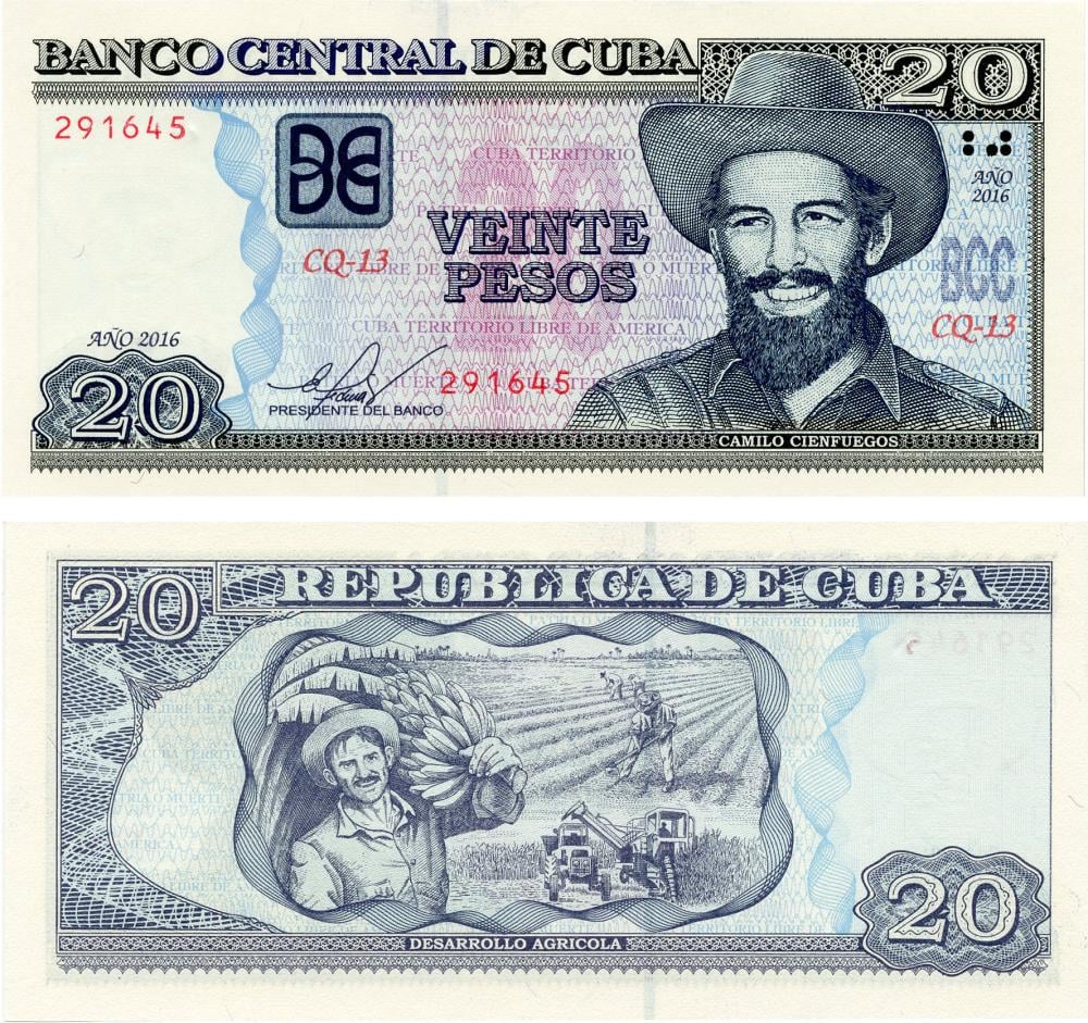 Коллекционная банкнота Куба 20 песо 2016 UNC P122 (Б17455)