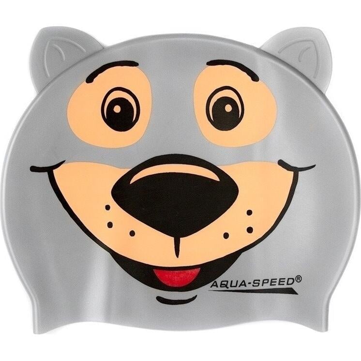 Шапочка для плавания детская Aqua Speed ZOO BEAR Серо-бежевый (115-bear)