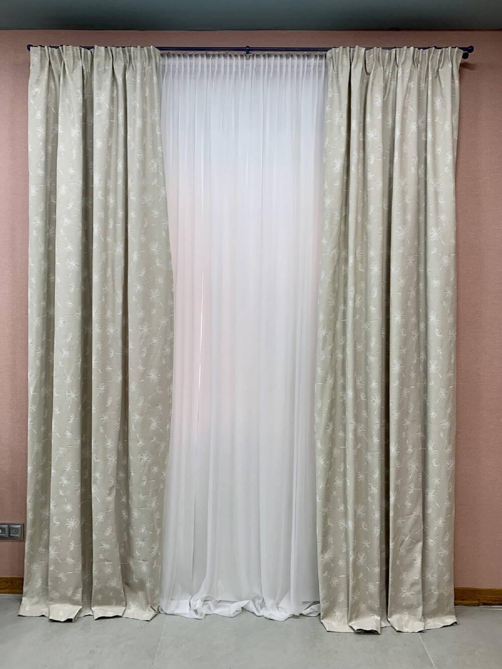 Шторы коттоновые 1,4 м 2 шт. Бежевый (000101661) Шторы коттоновые 1,4 м 2 шт. Бежевый (000101661)