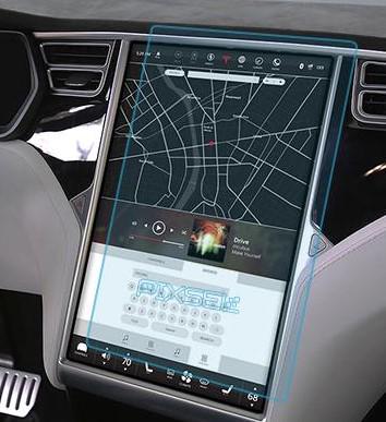 Защитное стекло Pixsel гибридное матовое на монитор Tesla MODEL S 16,8" 2016