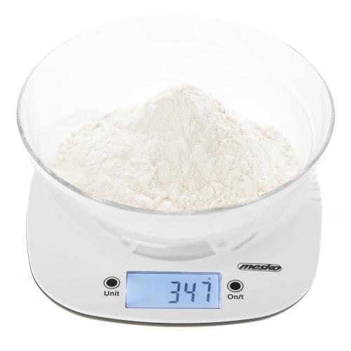 Весы кухонные Mesko MS 3179 с чашей до 5 кг White