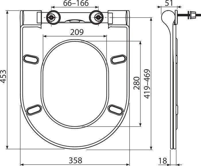 Сидіння з кришкою Ravak UNI Chrome Slim Білий (WZD-X01550) - фото 2