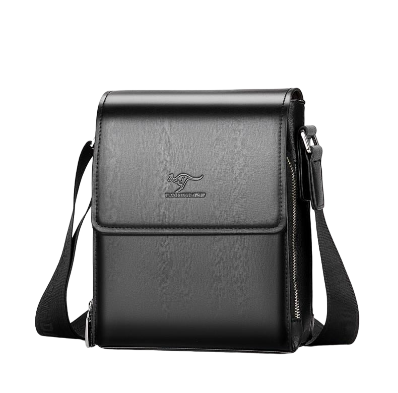 Мужская сумка через плечо 23х26х7,5 см из натуральной кожи Черный (401.07)