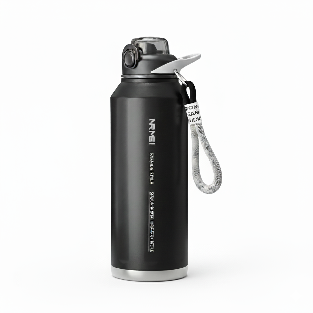 Термос NRMEI из нержавеющей стали 316 герметичный не содержит BPA 1500 мл Черный (2814454909)