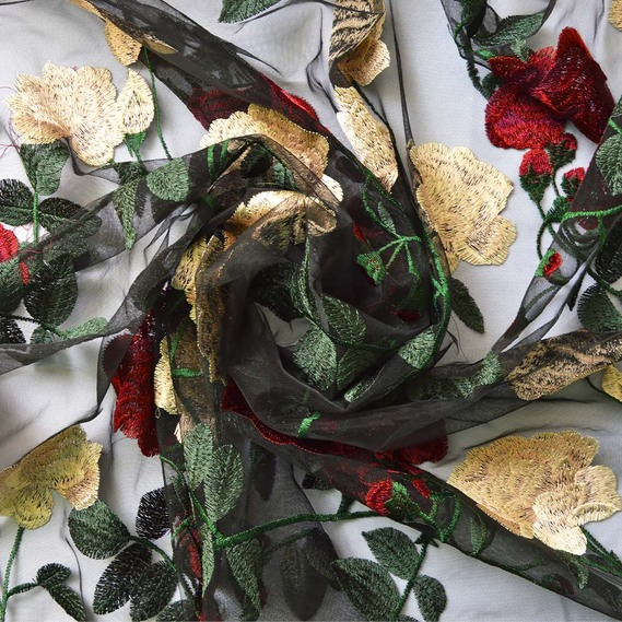 Ткань сетка-вышивка IDEIA Волшебница 1,5 м Бордовый (2200004116662)