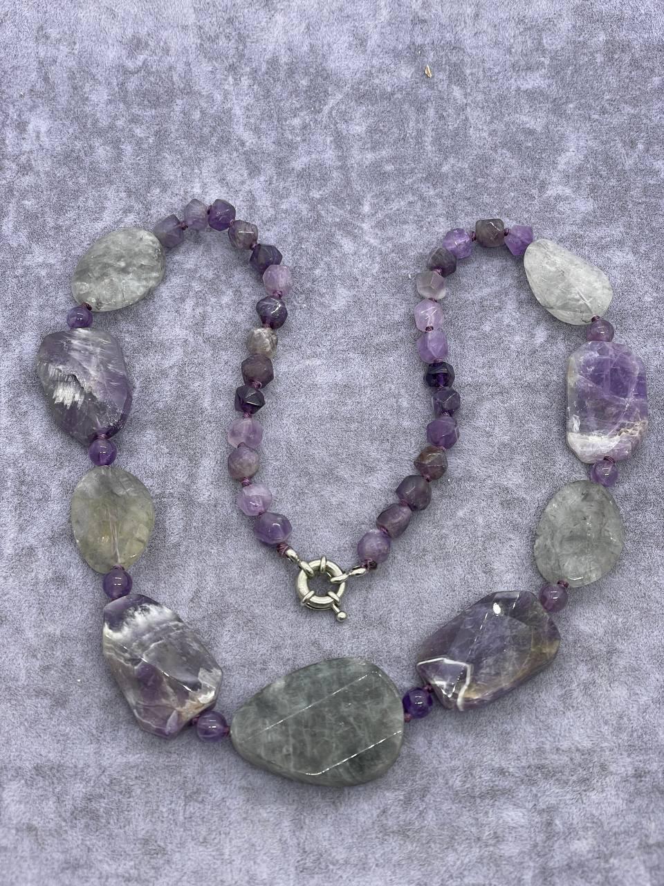 Намисто аметист 50 см Фіолетовий (1528)