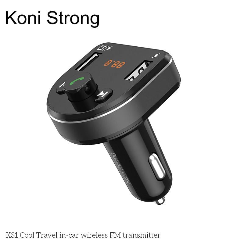 ФМ модулятор Koni Strong with Bluetooth FM Cool Travel KS1 Чорний - фото 2