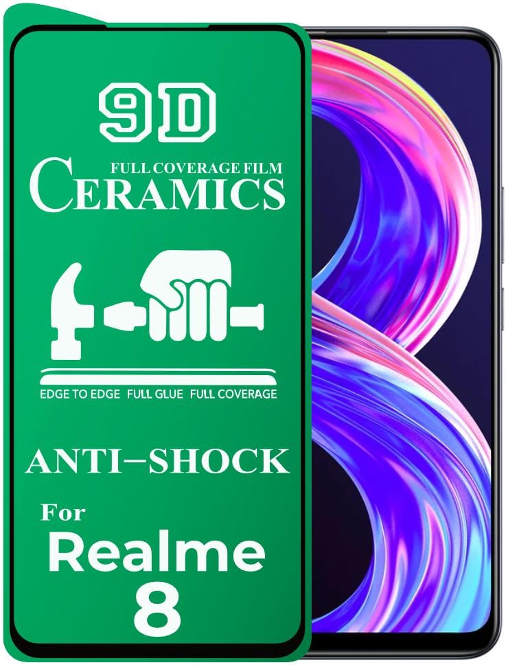 Защитная пленка Ceramics для Realme 8 керамическая 9D (24179)