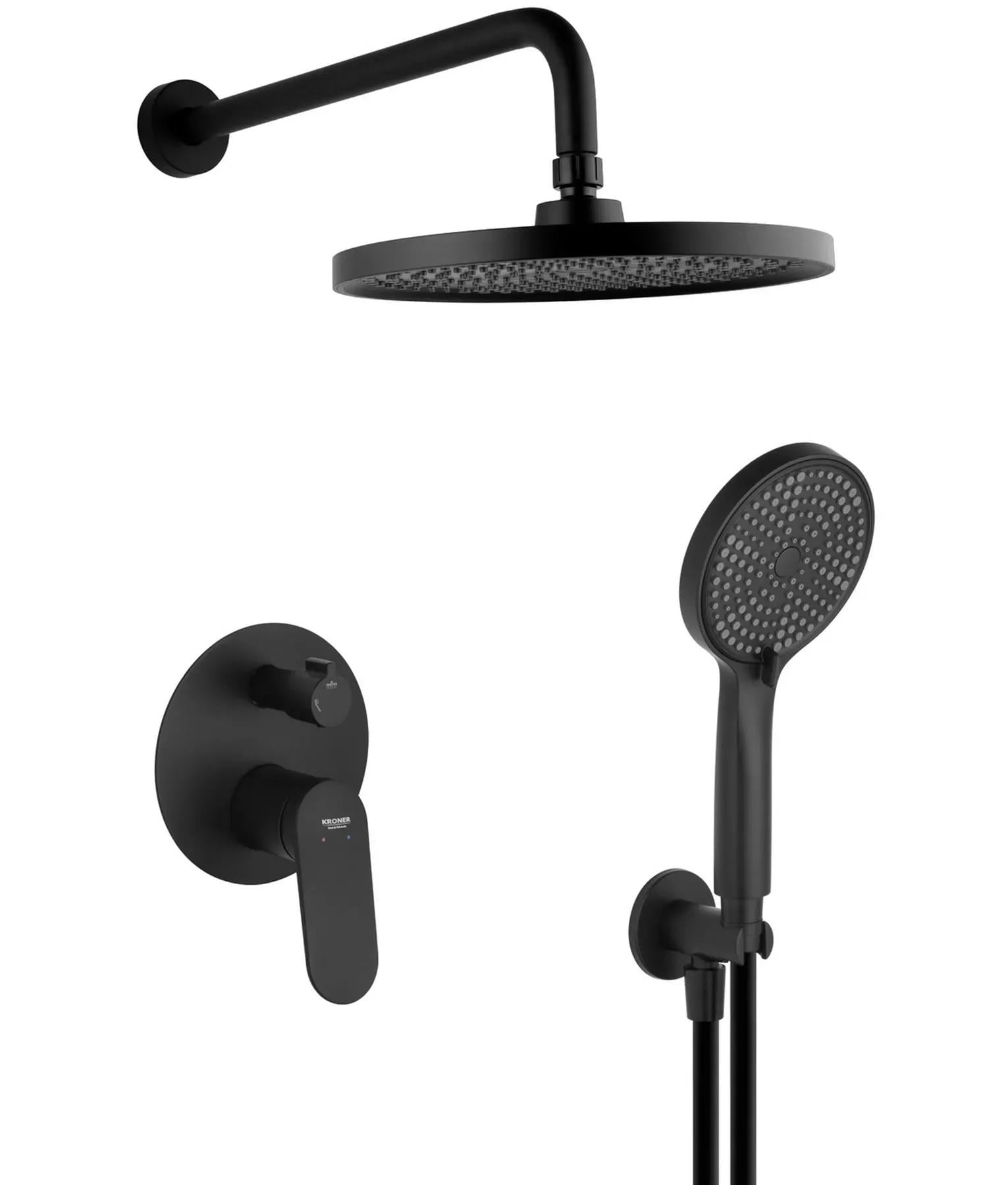 Душова система прихованого монтажу Kroner Element 211335B-3801 латунна Чорний (115697)