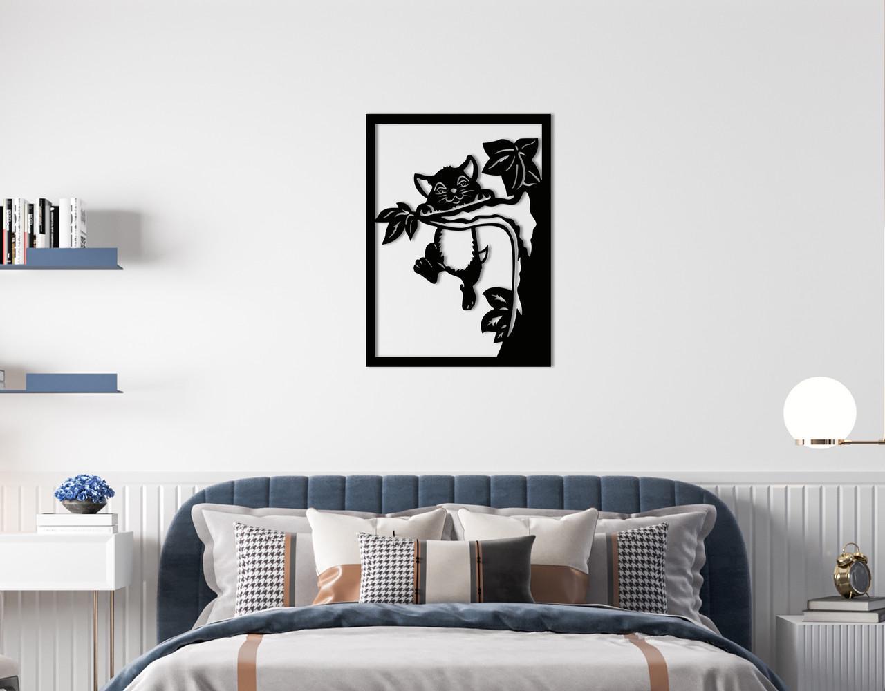 Декоративное панно на стену Upwood Decor Artful Cat 50х68 см Black (1580031664)