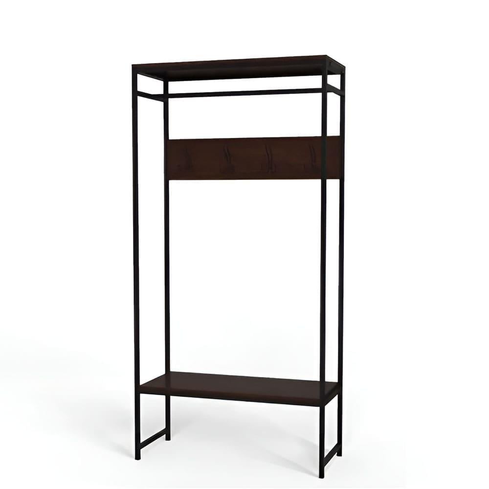 Вішалка модульна підлогова Ferrum-decor Треліс 14 ДСП 16 мм 180x90x38 см Чорний/Венге (FRD-105522)