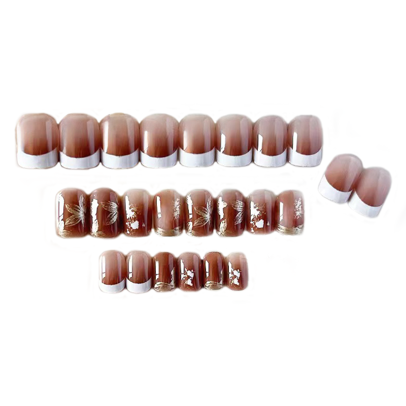 Накладные ногти с клеем Bananahall LK13472 24 шт. Бежевый (A9968)