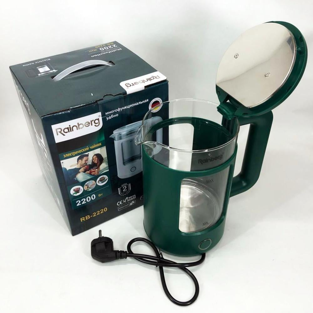 Електрочайник Rainberg RB-2220 2200 Вт Зелений (GR-05135) - фото 4