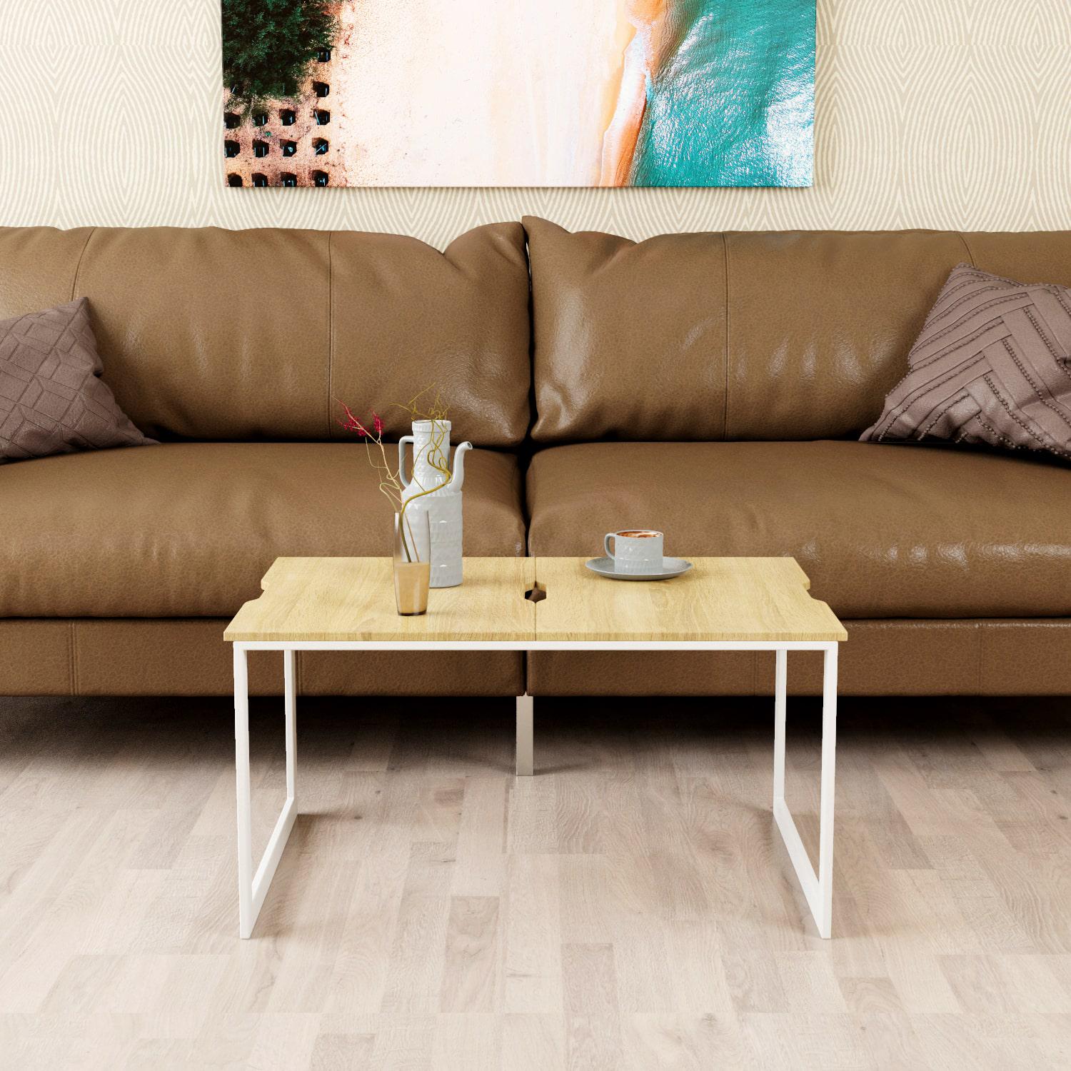 Стіл-трансформер Art In Head Fiji Combo 460x650x335 мм Білий метал/Дуб сонома (101011108) - фото 2 Стіл-трансформер Art In Head Fiji Combo 460x650x335 мм Білий метал/Дуб сонома (101011108) - фото 2