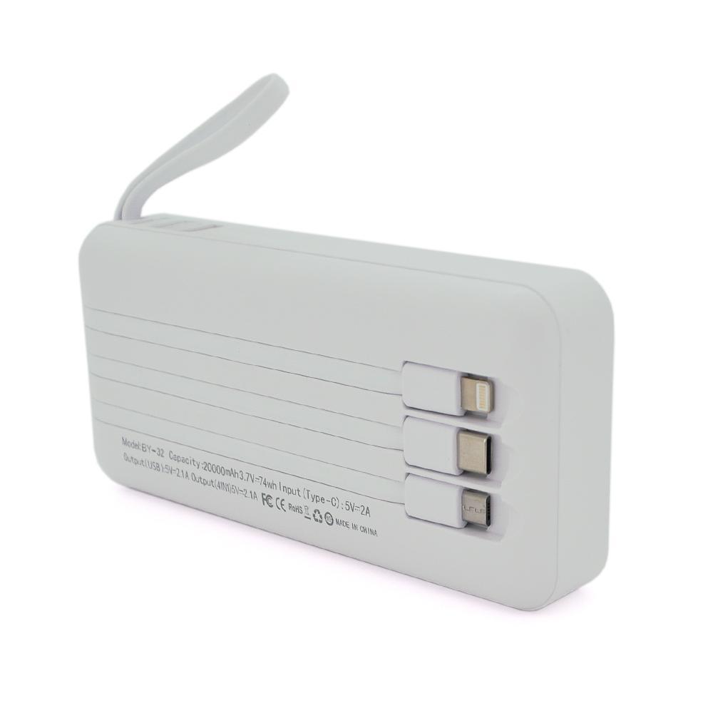 Повербанк Bunsey BY-32 20000 mAh Micro USB Type-C 2USB/Type-C PD20W White (DR012234) - фото 2