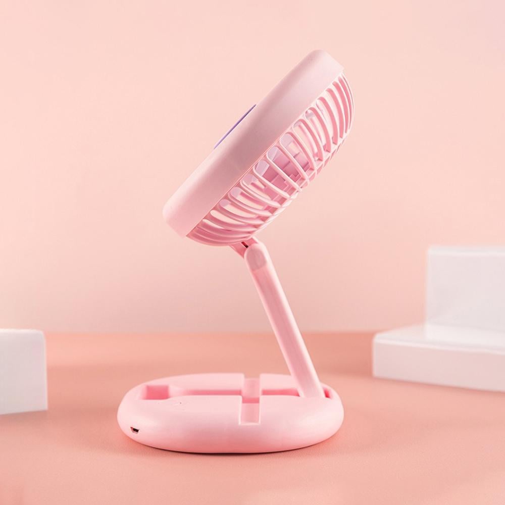 Вентилятор портативний настільний на акумуляторі 400 мАг USB 2 режими тримач для телефону Рожевий (27432464) - фото 3 Вентилятор портативний настільний на акумуляторі 400 мАг USB 2 режими тримач для телефону Рожевий (27432464) - фото 3