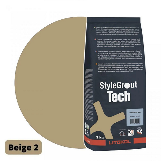 Затирка для плитки цементна Litokol StyleGrout Tech 0-20 3 кг Beige 2 (SGTCHBGE20063)