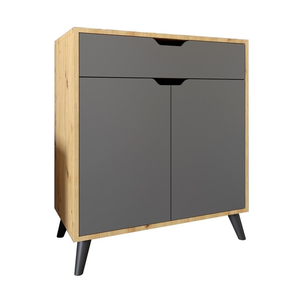 Комод в гостиную М-Зон Борн 750 с черными ножками Дуб Артизан/Антрацит (MZN-031049)