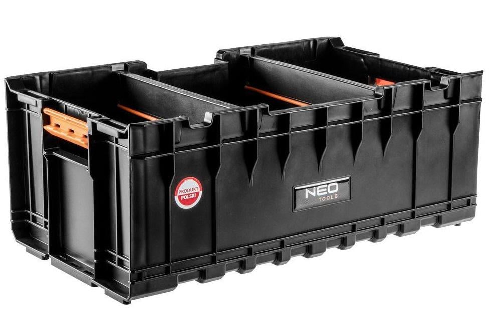 Ящик для інструментів відкритий модульний Neo Tools 84-267 пластиковий 23,7×58,5×35,9 см Чорний (647360)