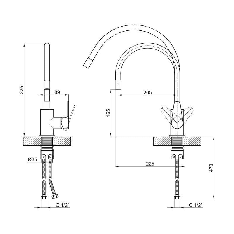 Смеситель для ванны Vida 005-1/кран для раковины Vida 001F/ кран Vida для кухни гибкий Black - фото 12 Смеситель для ванны Vida 005-1/кран для раковины Vida 001F/ кран Vida для кухни гибкий Black - фото 12
