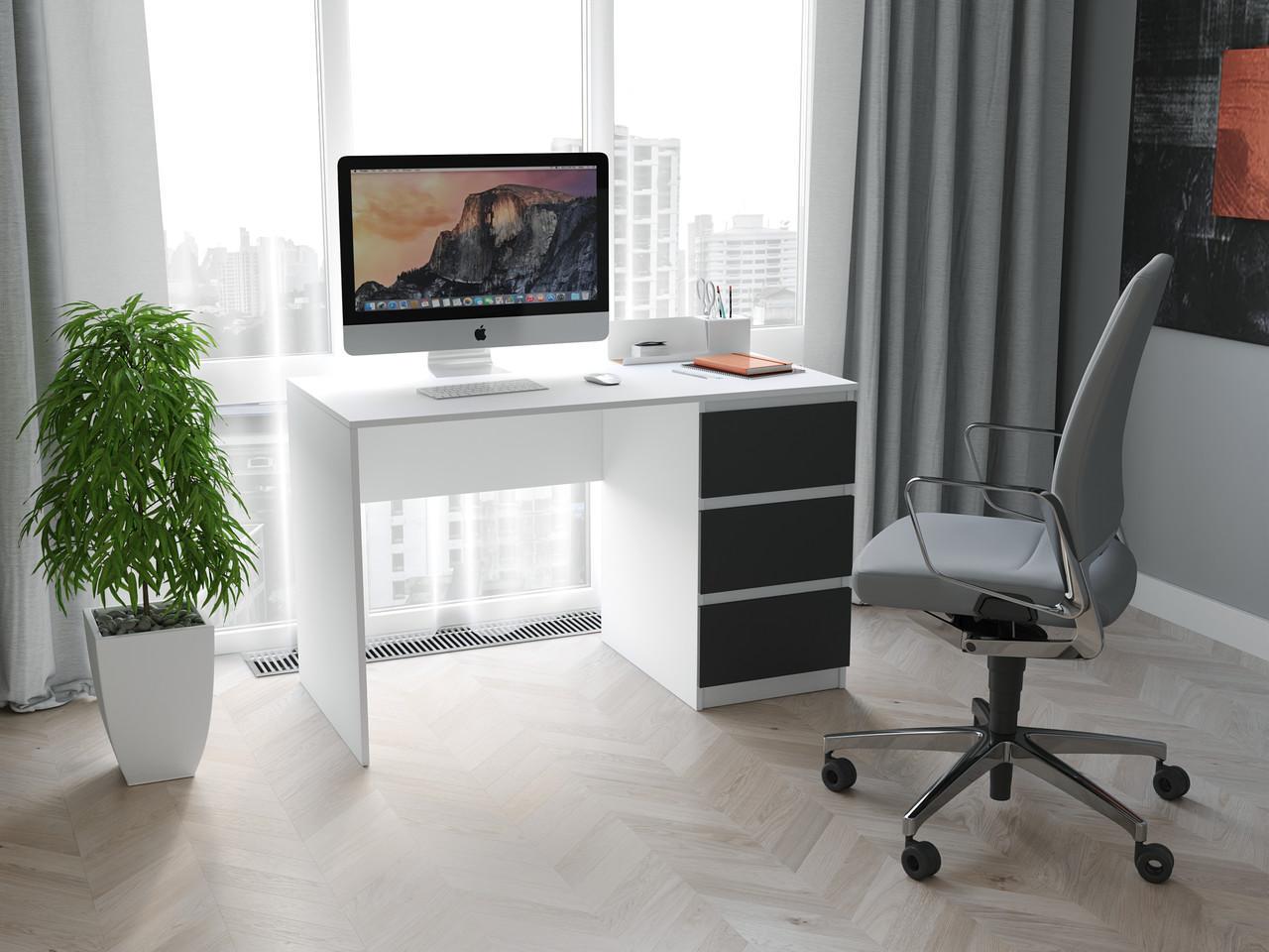 Письменный стол с 3-мя ящиками T-224 Белый/Антрацит