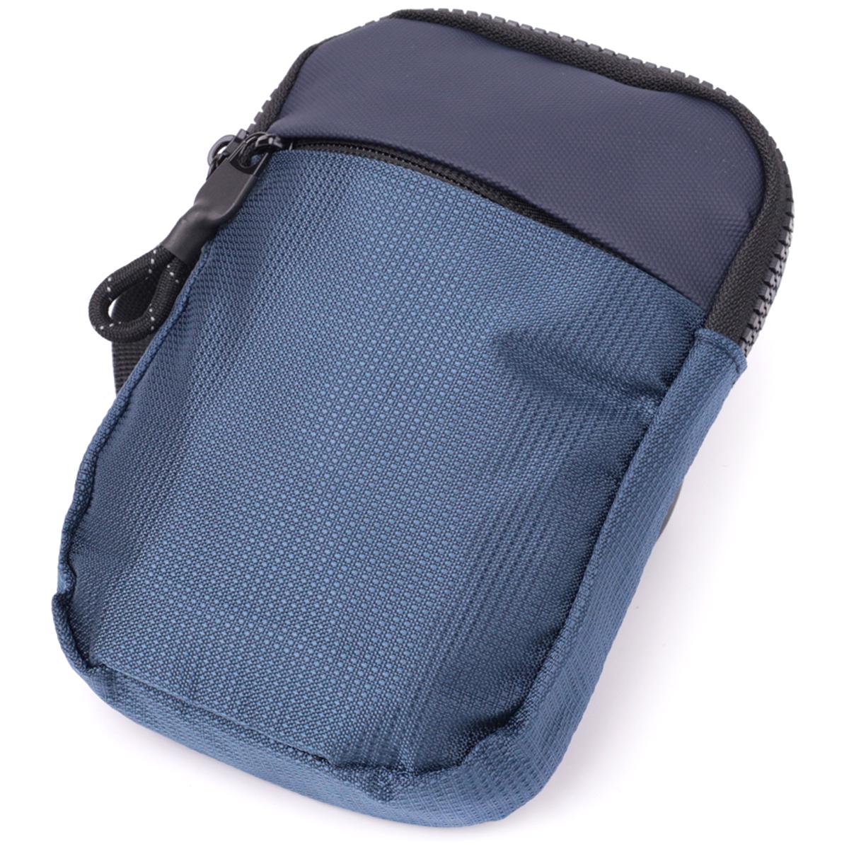 Чоловічий слінг-сумка для подорожей Vintage Bag 22870 текстильна Синій (53717-1c7cc)