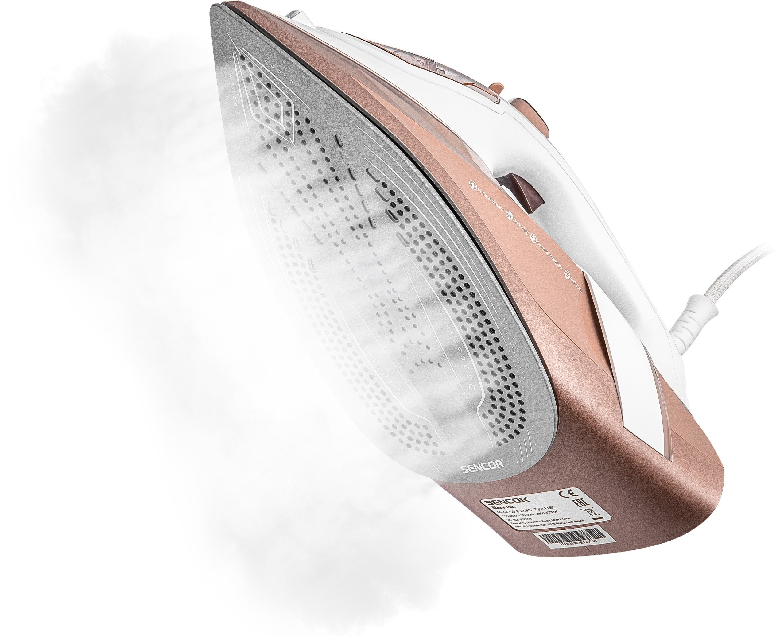 Утюг сетевой паровой Sencor SSI8300RS с керамической подошвой 3200 Вт Белый/Розовый (SSI8300RS) - фото 10