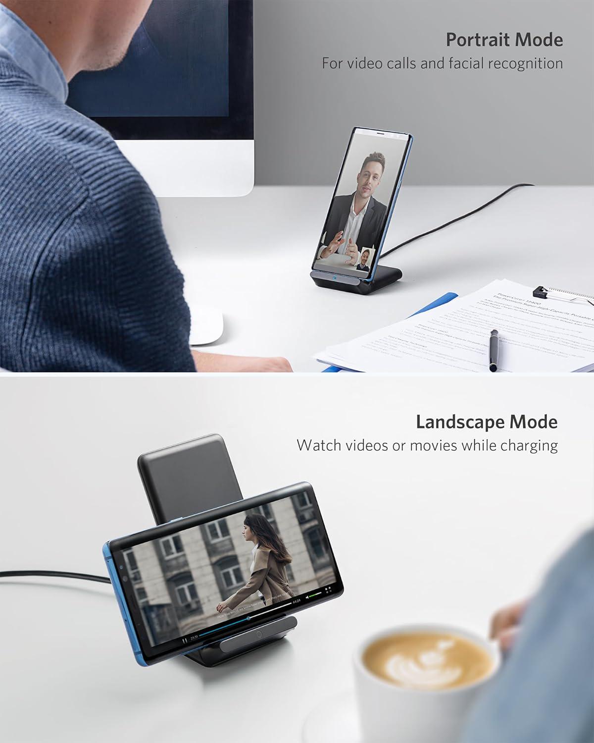 Зарядная подставка беспроводная Anker 313 Wireless Charging Stand Qi 10W Black - фото 4 Зарядная подставка беспроводная Anker 313 Wireless Charging Stand Qi 10W Black - фото 4