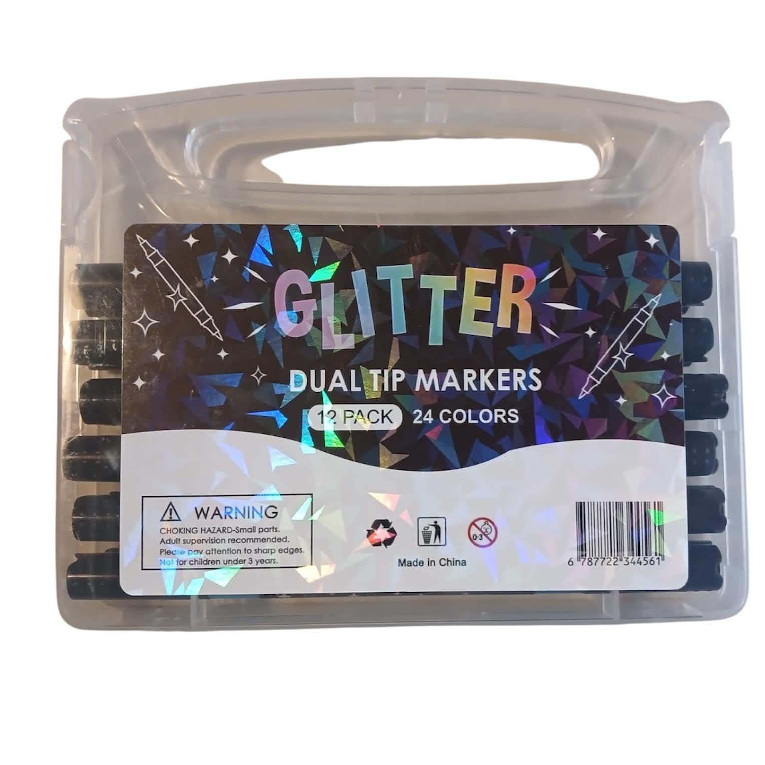 Набор маркеров с кистью glitter dual markers 12 шт. 24 цветов