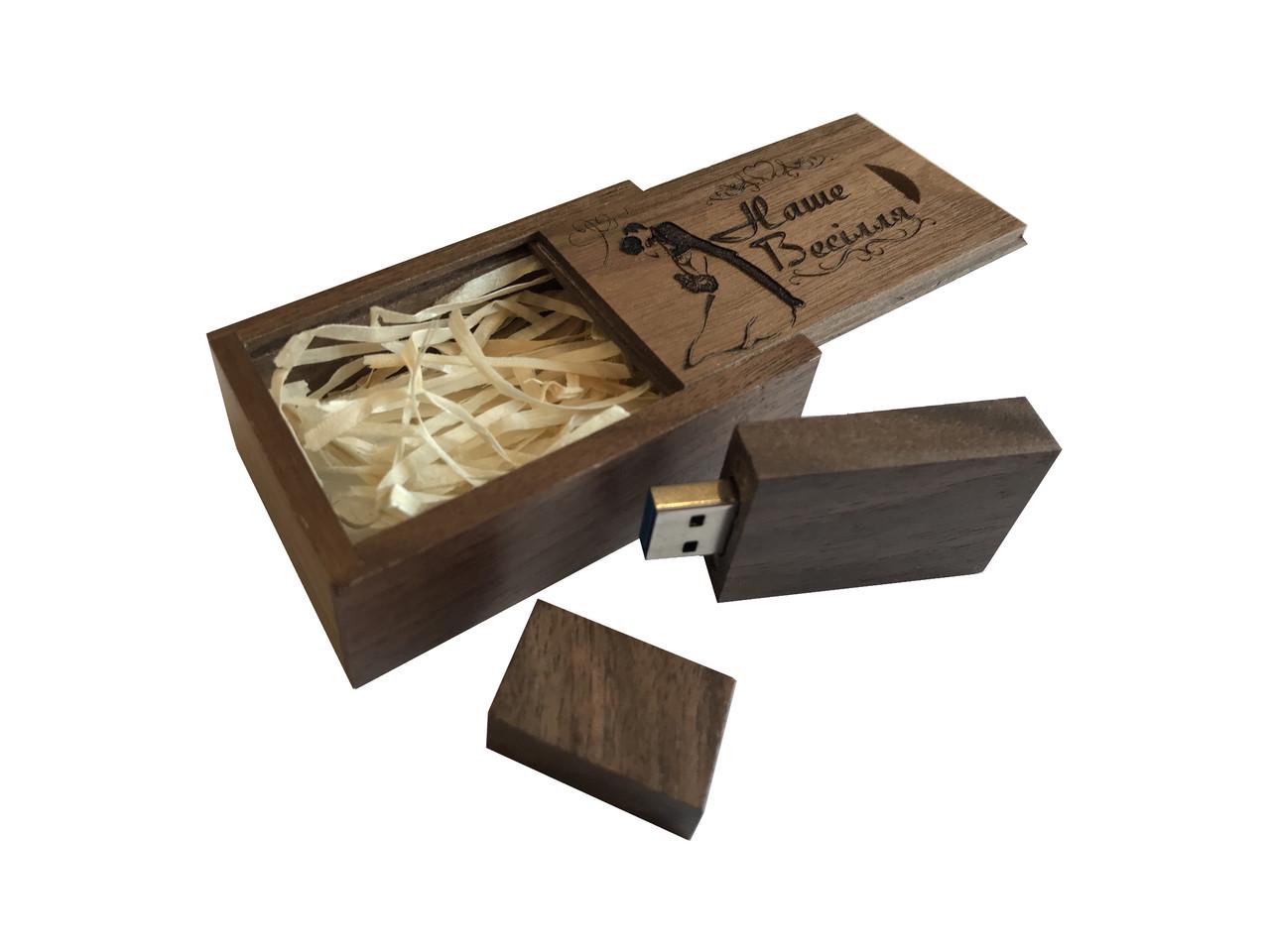 Флешка SUNROZ Wooden USB Flash Drive с гравировкой "Наша свадьба" 16 Gb USB (SUN0824) - фото 6