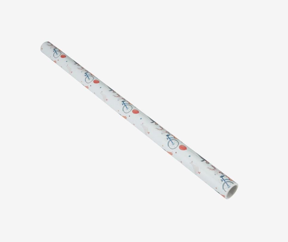 Подарочная бумага 70х600 см Белый/Синий