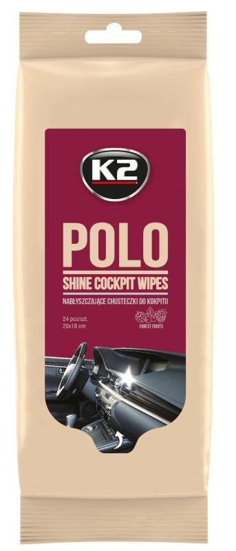 Серветки вологі K2 Polo Shine Wipes для очищення глянцеві 24 шт.