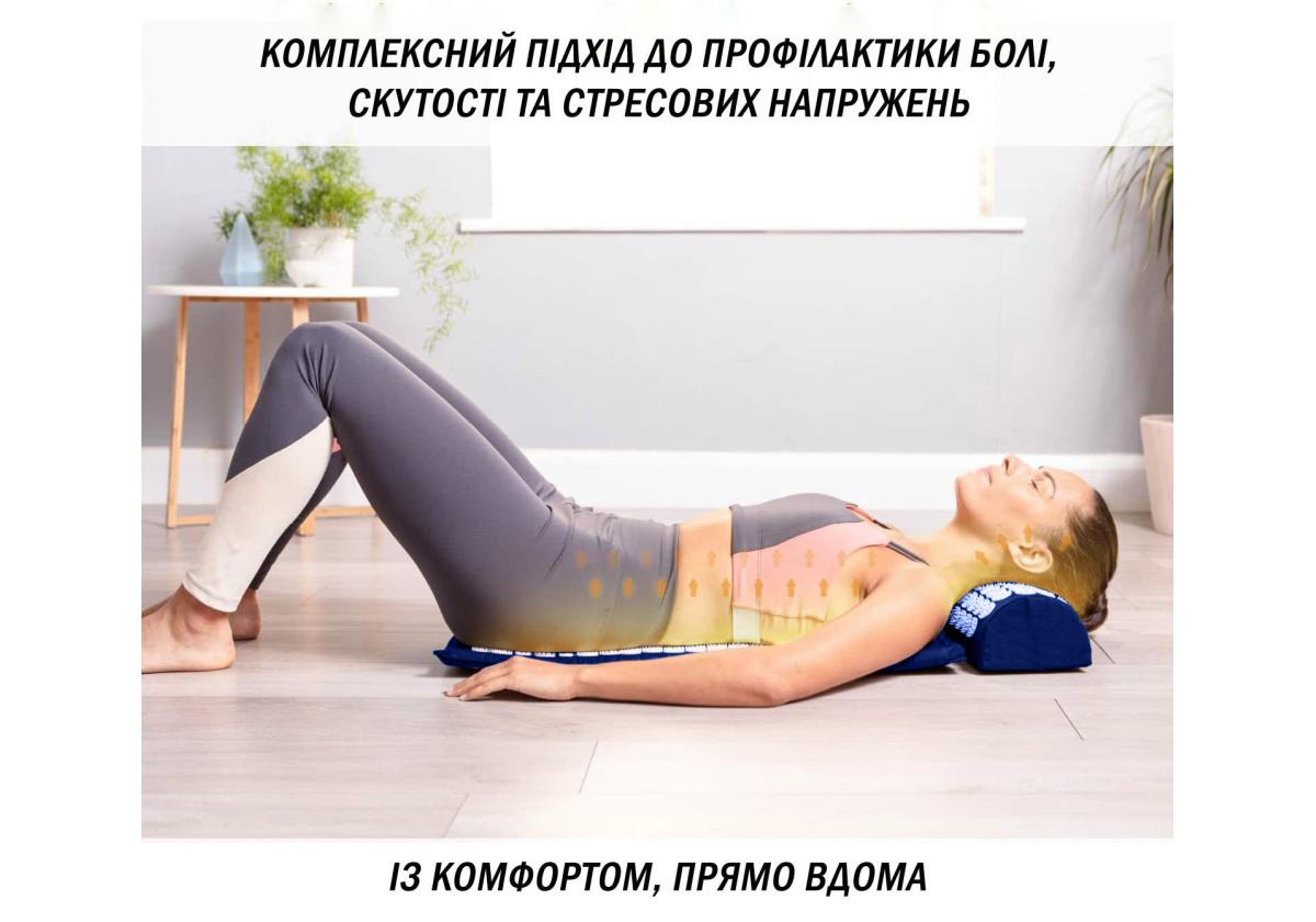 Массажный коврик Easyfit с подушкой аппликатор Кузнецова Синий с белым (EF-2709-BLW) - фото 3