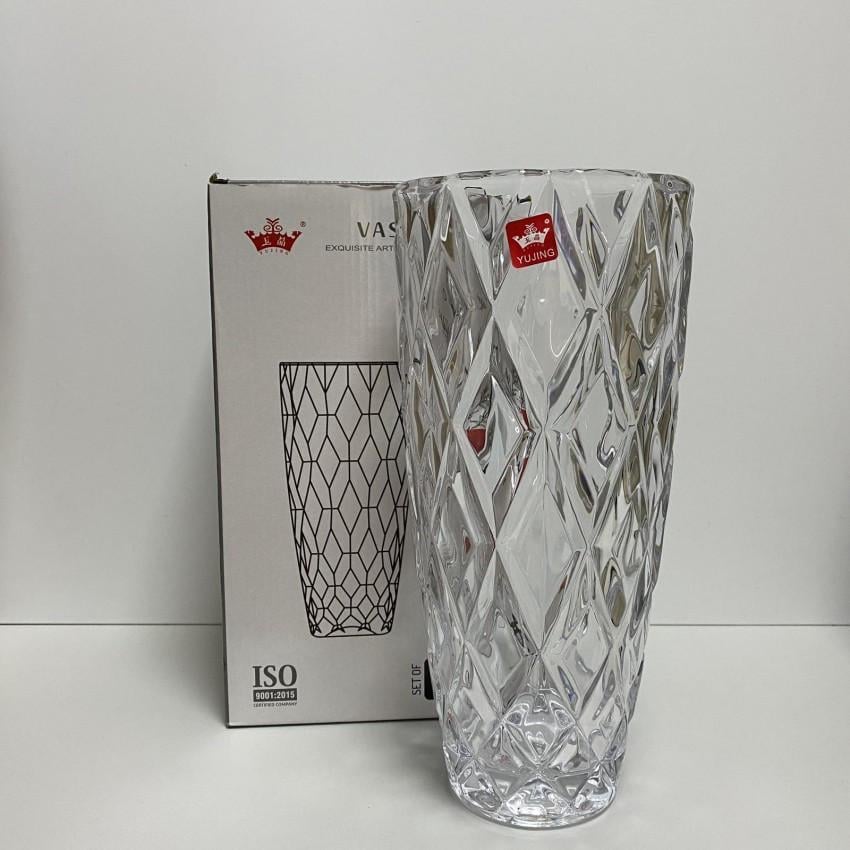Ваза скляна Yujing GlassWare 2754/6902-1 Diamond 27,5 см (2076406368)