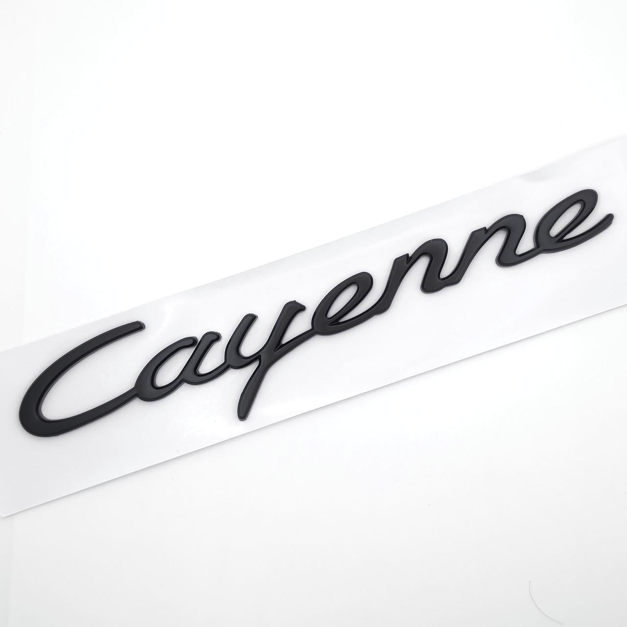 Эмблема надпись Cayenne Porsche 18х2,3 см ABS Черный матовый (3085251439)
