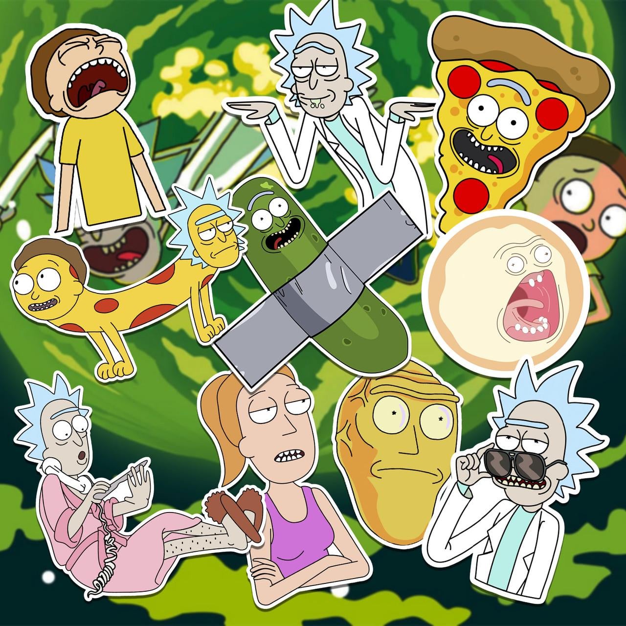 Набір стікерів Rick and Morty Set 10 шт. (1515448348)