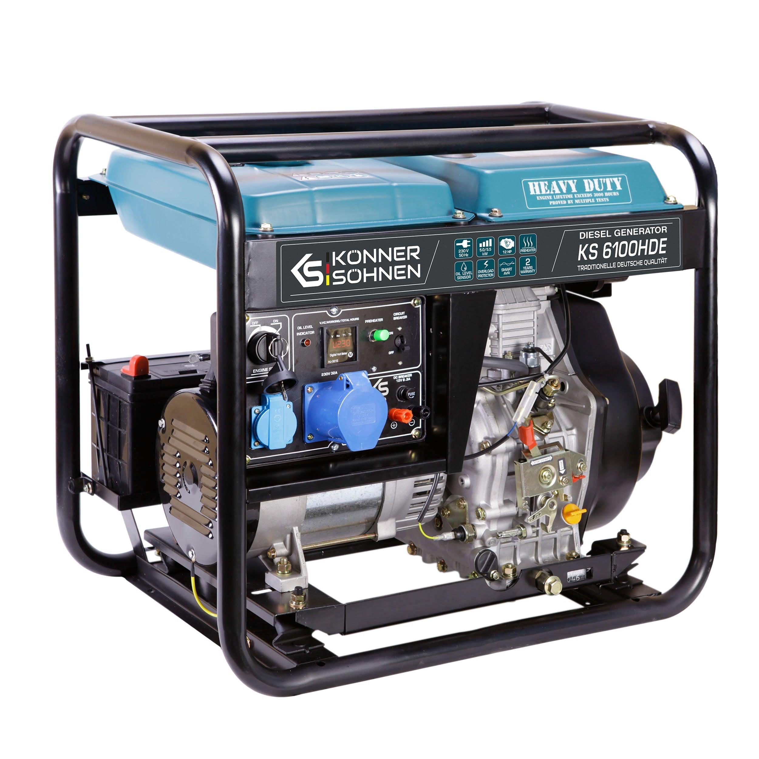 Генератор Konner & Sohnen KS 6100HDE 5/5,5 кВт дизельный 4-х тактный (KS 6100HDE)
