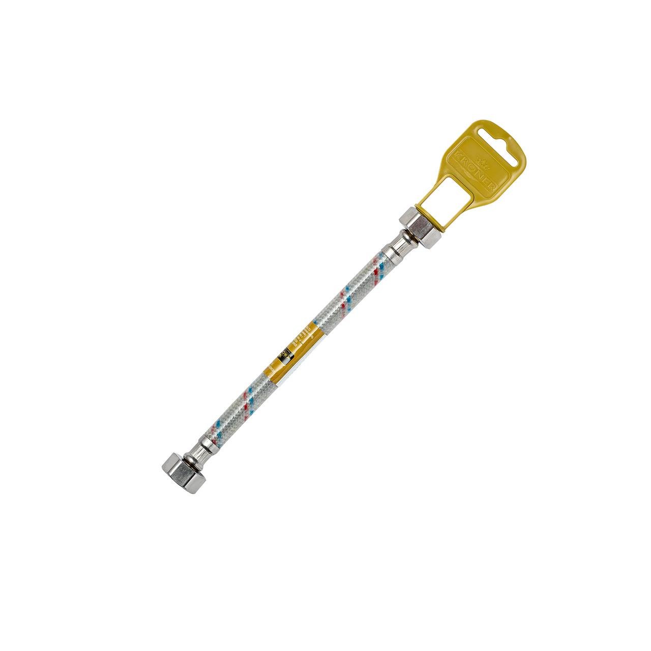 Підводка для під'єднання води гнучка Kroner KRM 1/2" ВВ 20 см нейлонове обплетення з ПВХ (2681047169)