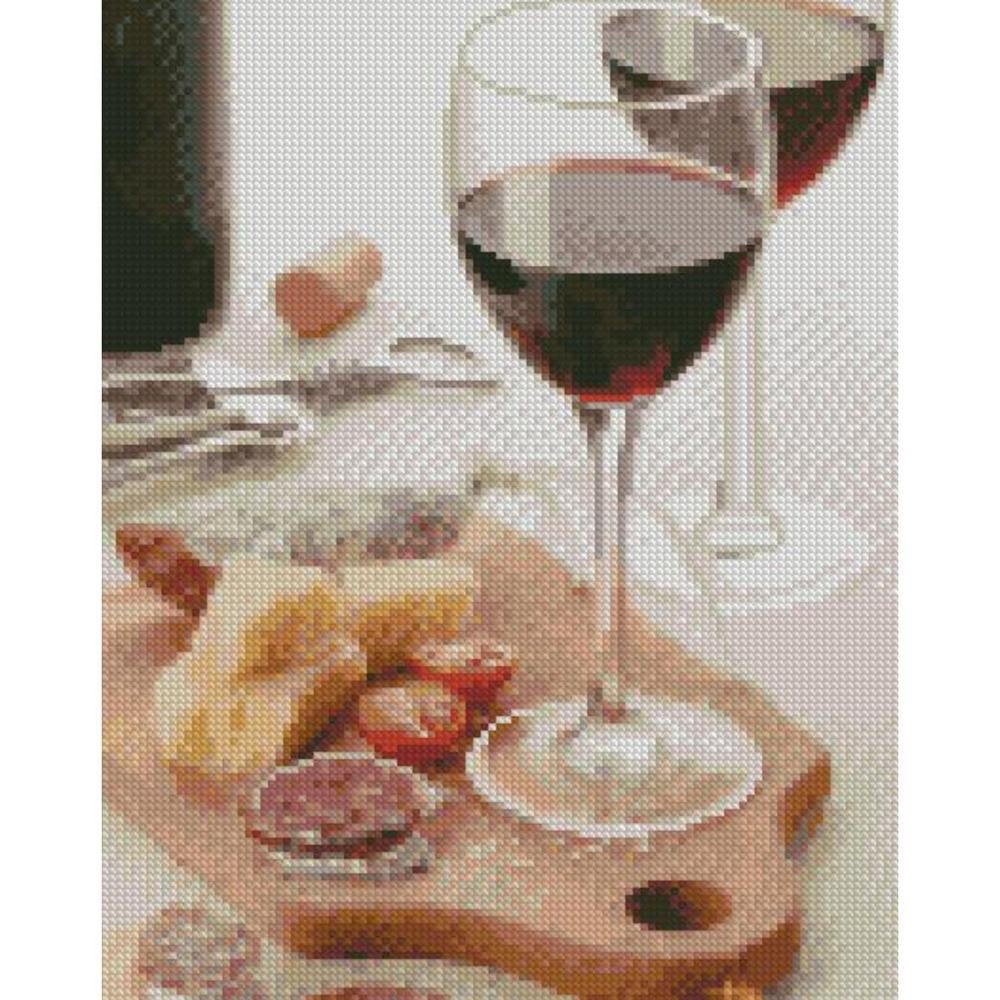 Картина по номерам Strateg Бокалы с любовью бриллиантовая вышивка мозаика 30х40 см (VM-127-A-255)