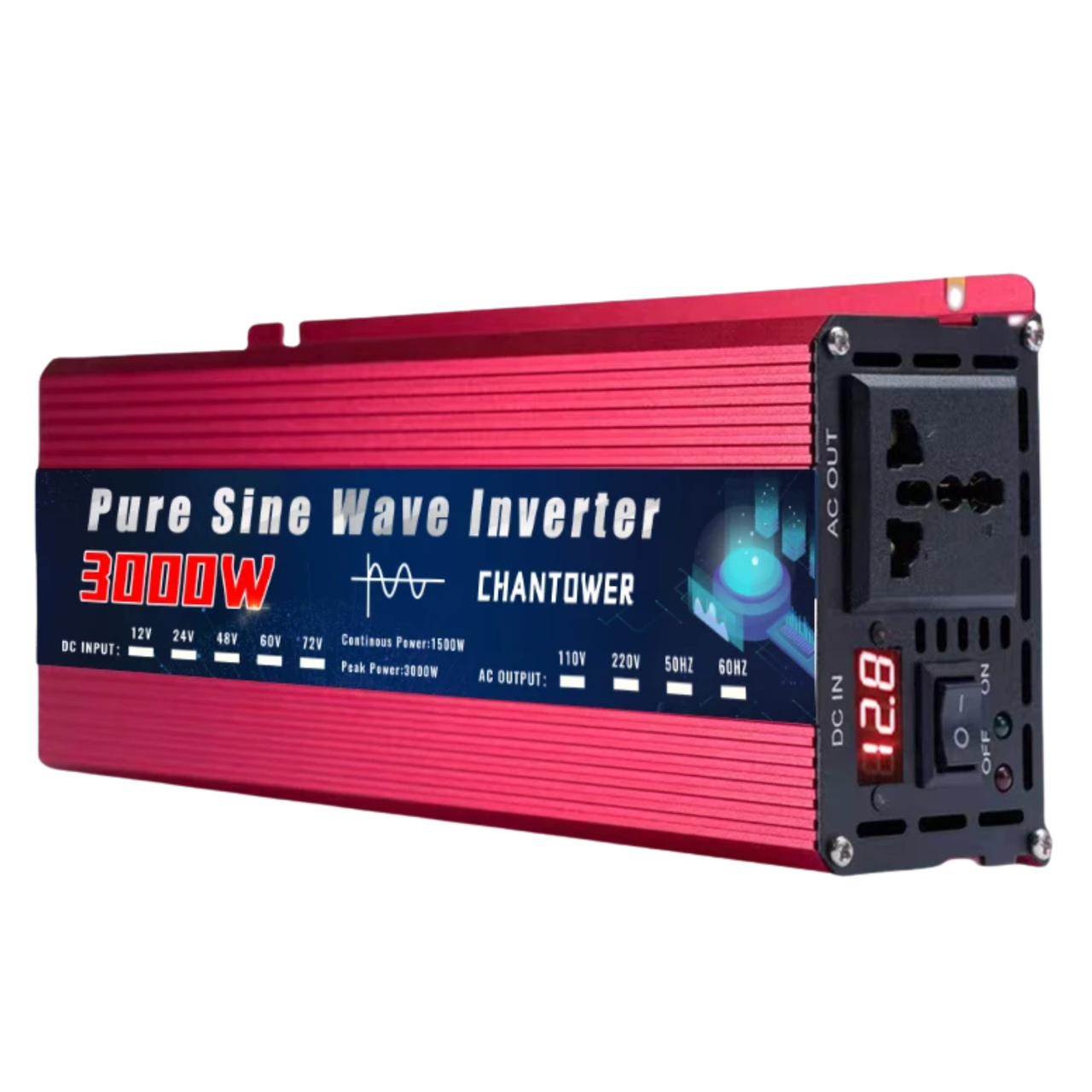 Инвертор с чистой синусоидой ChanTower 3000 Вт DC/AC 12/220 В 50Hz (2831062316) - фото 1 Инвертор с чистой синусоидой ChanTower 3000 Вт DC/AC 12/220 В 50Hz (2831062316) - фото 1