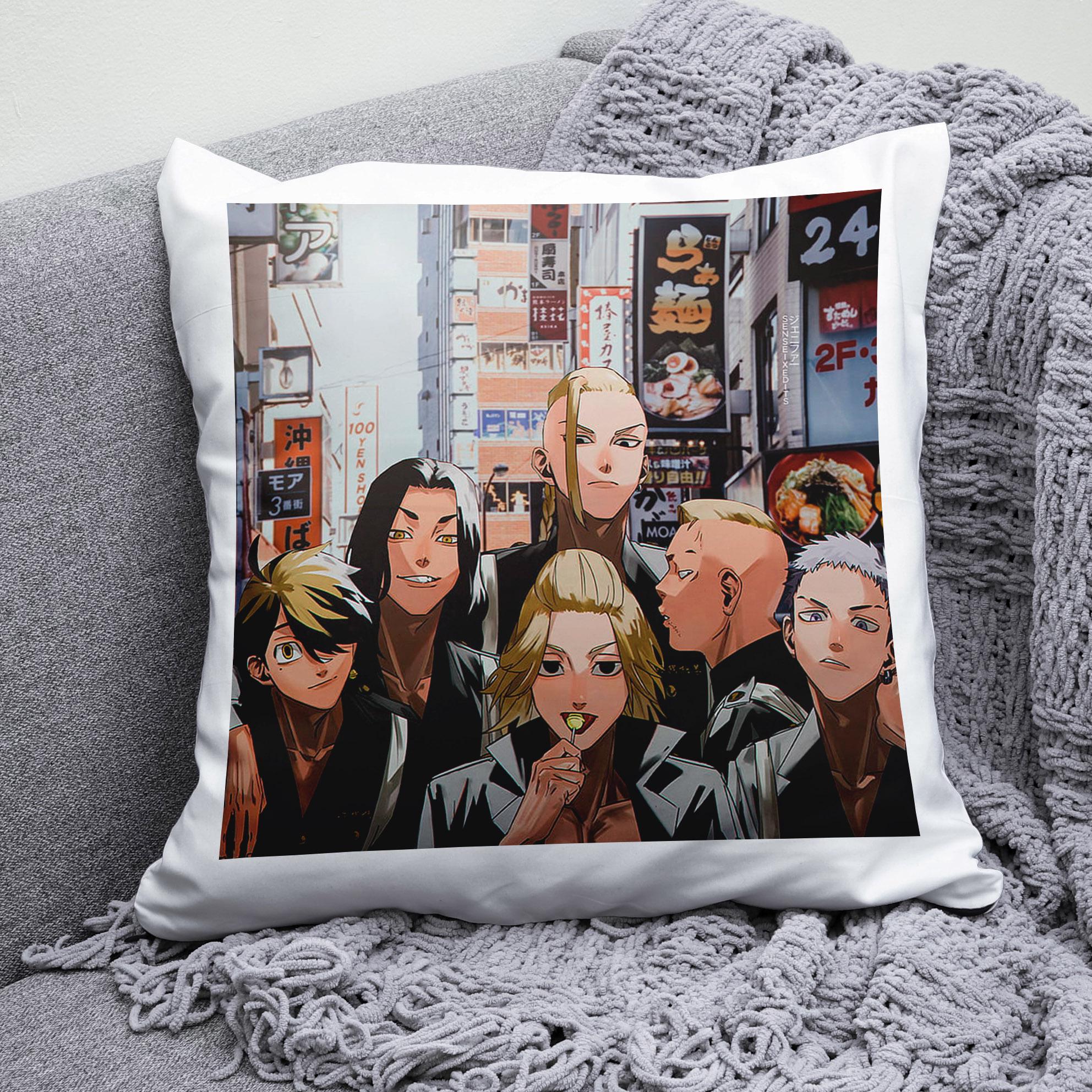 Плюшева подушка квадрат з принтом аніме Tokyo Revengers "3