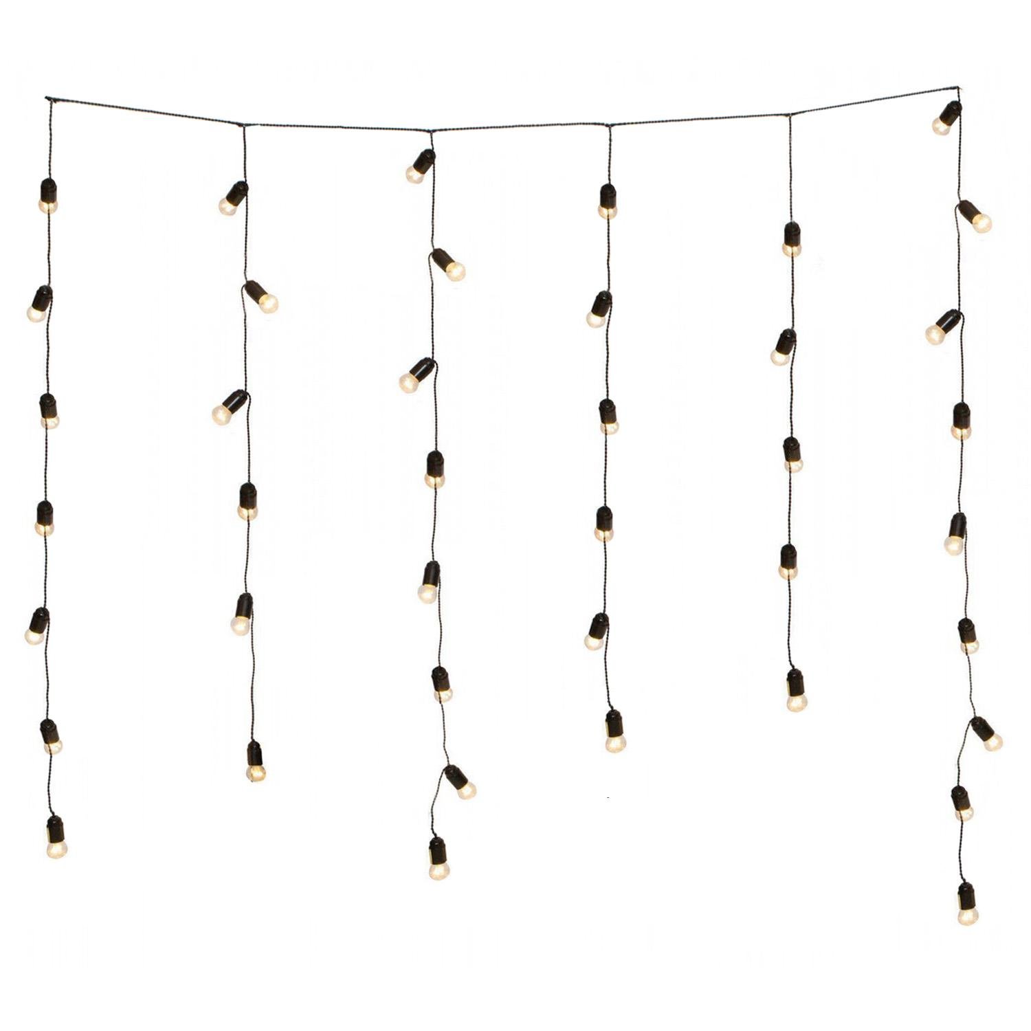 Гирлянда ретро занавес 2х3 м 6 струн 41 патрон Черный