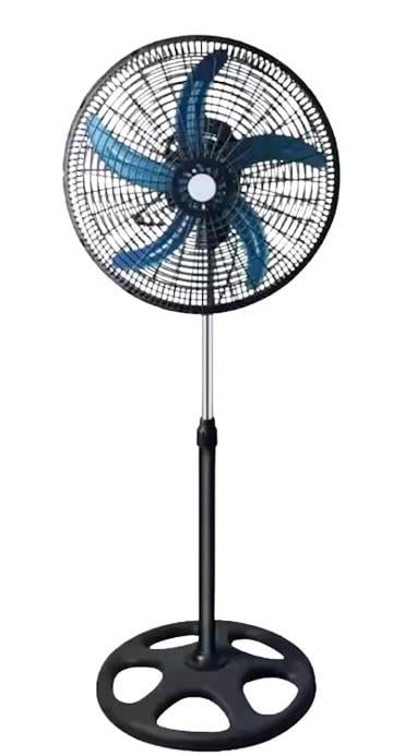 Вентилятор підлоговий із захисними гратами та регулюванням висоти 60 Вт 45 см Чорно-синій (H2FN‑18460A)