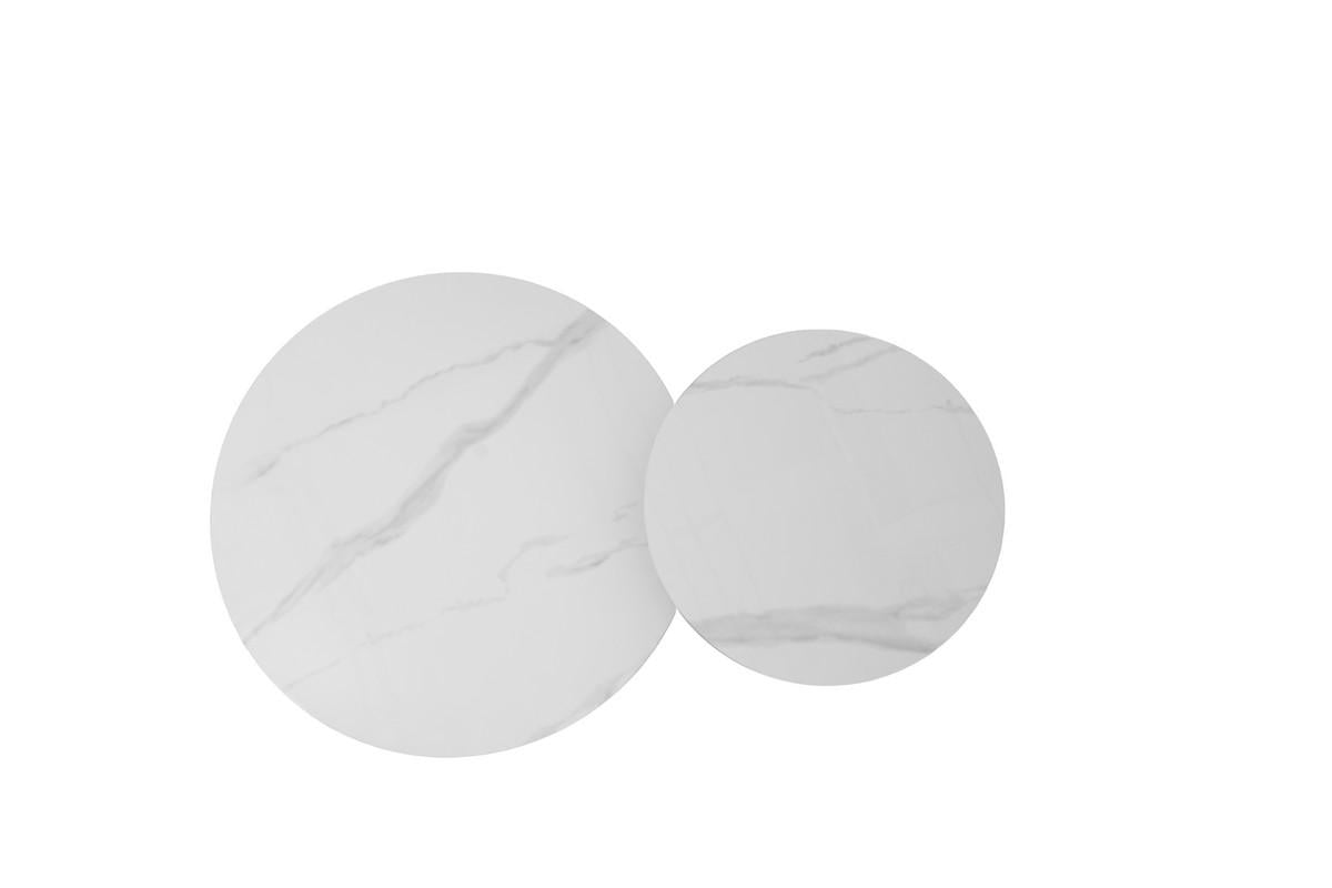 Комплект журнальных столов Vetro Рокко 700х460 мм/500х400 мм 2 шт. Белый мрамор/Черный (СТ-40) - фото 3 Комплект журнальных столов Vetro Рокко 700х460 мм/500х400 мм 2 шт. Белый мрамор/Черный (СТ-40) - фото 3