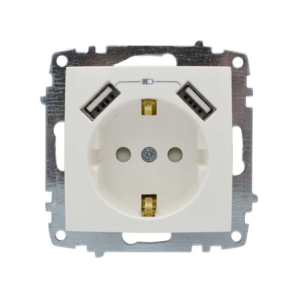 Розетка Elbi USB 1-ная с заземлением Белый (609-010200-317) Розетка Elbi USB 1-ная с заземлением Белый (609-010200-317)