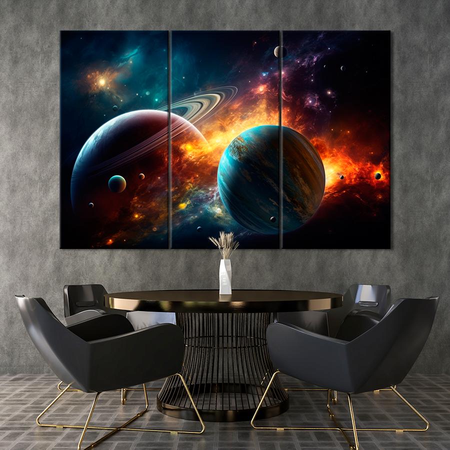 Картина космос Планеты-гиганты 156x100 см (A1312-3) Картина космос Планеты-гиганты 156x100 см (A1312-3)
